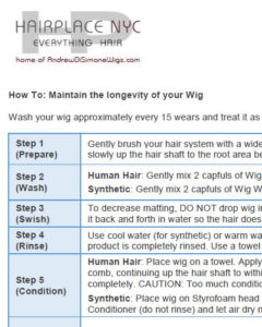 synthetic hair wigs care